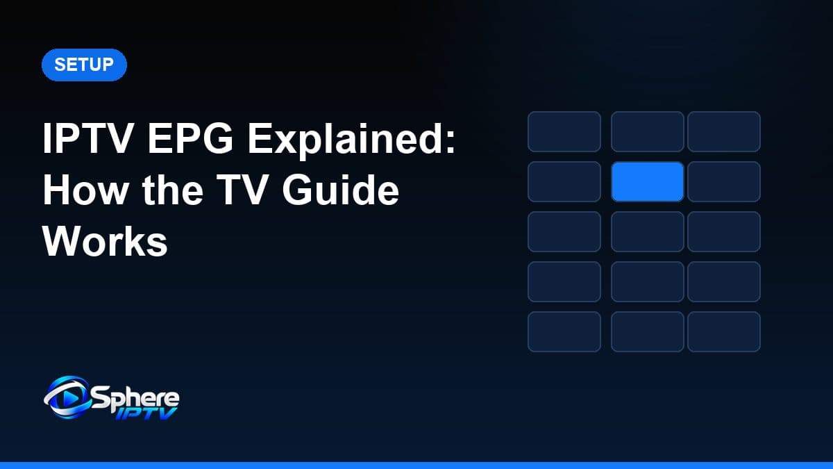 Cover illustration of a TV programme guide grid with channels and time slots