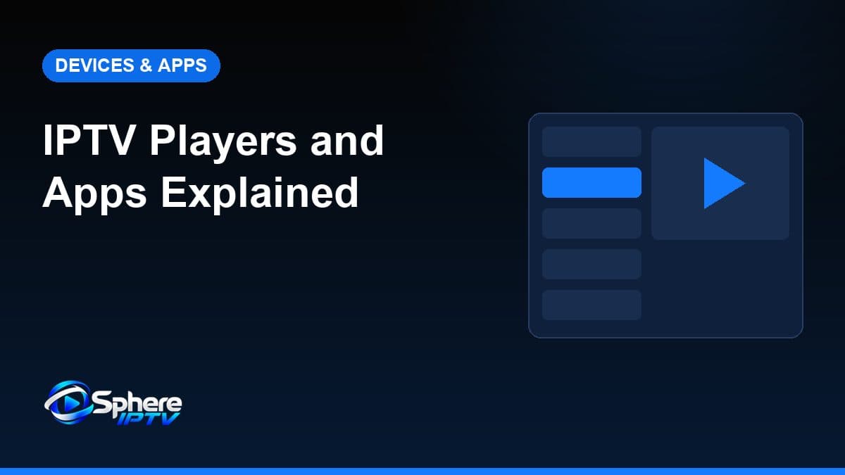 Cover illustration of a play button over an app-style channel list