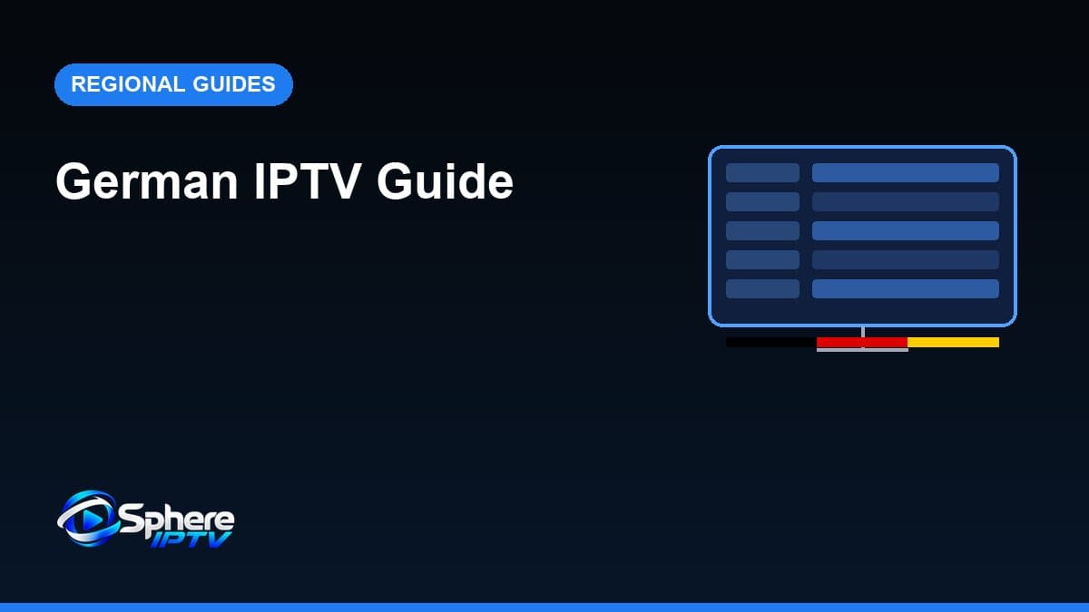 Illustration of a TV screen showing a channel list with a German flag colour band